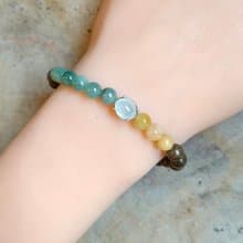 緬甸天然翡翠 冰膠蛋面 黃、綠珠 古沉木珠 手串手鍊