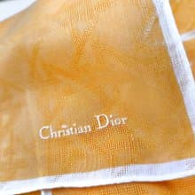 Christian Dior Vintage Handkerchief Pocket Square Orange 20.5 x 20.5 inches