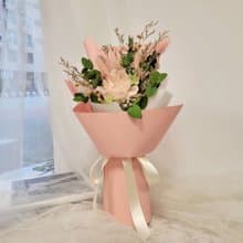 甜美粉自然花束 永生花束 情人節花束 求婚花束 索拉花