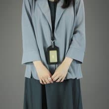 通勤打理 簡約真皮識別證 咖啡/黑