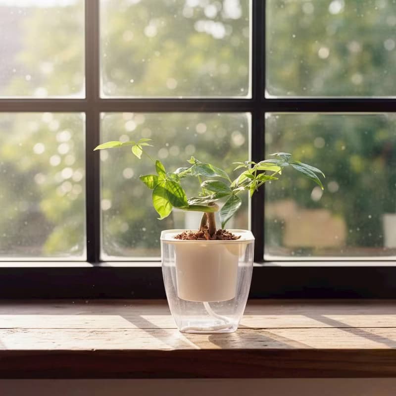 曲線馬拉巴栗 免澆水方形盆栽 室內植物 觀葉植物 禮物 盆栽