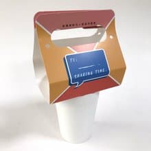 | 餐飲外帶裝家 |  一杯飲料外帶提卡-白卡彩色版 1,000pcs/箱