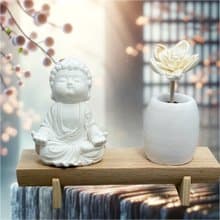 文青簡約風 淨念吉祥之小佛衲靜 原木底座系列  新時尚簡約