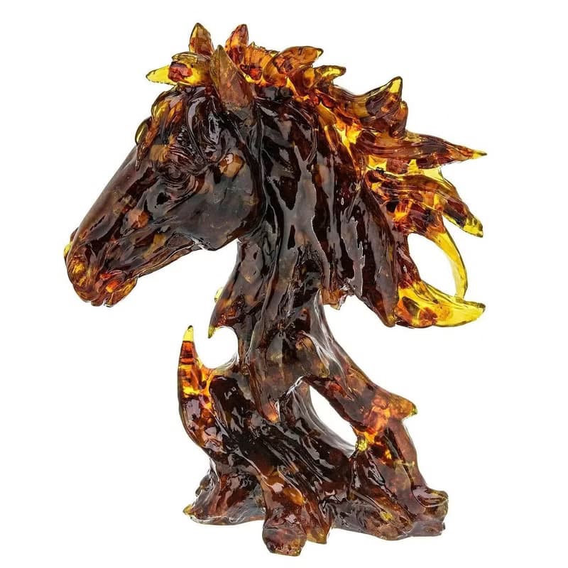 Amber sculpture Horse's Head| amber horse statue|Amber statue Souvenir Gift