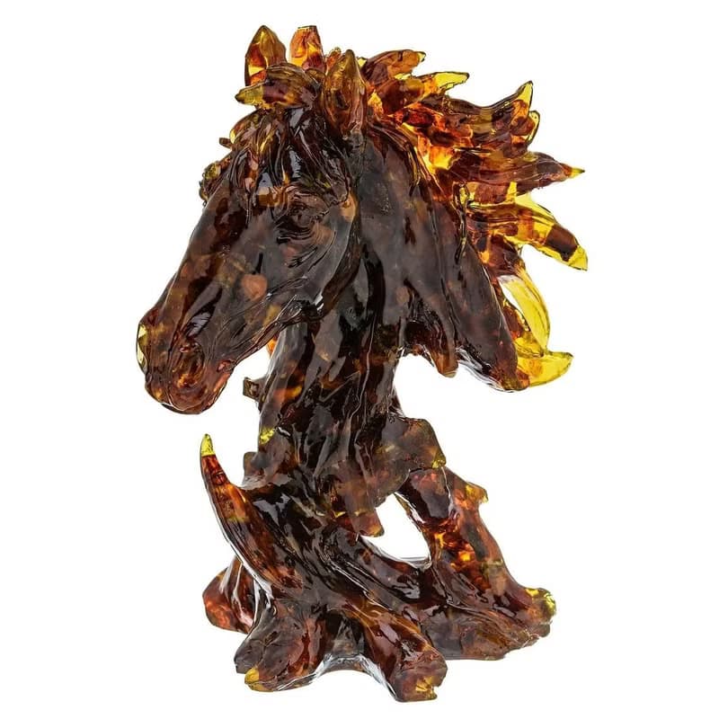 Amber sculpture Horse's Head| amber horse statue|Amber statue Souvenir Gift