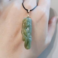 【親翠】天然翡翠 可愛草龍竹節特色項鍊 畢業禮物