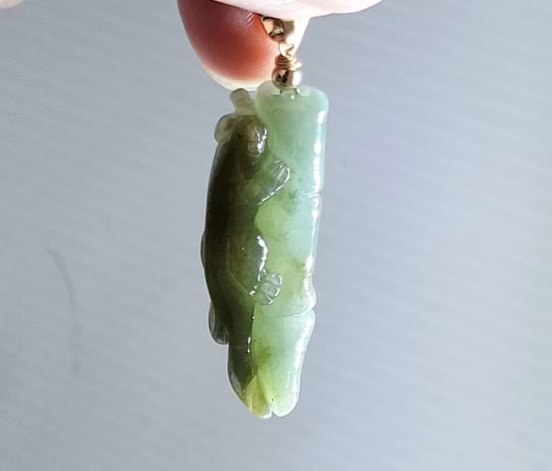 【親翠】天然翡翠 可愛草龍竹節特色項鍊 畢業禮物