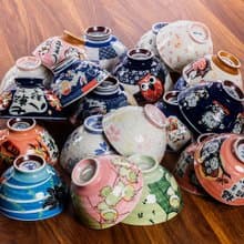 日本進口美濃燒家用米飯碗招福動物小碗招財貓達摩陶瓷碗日式餐具