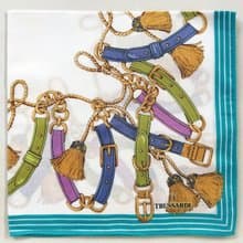 Trussardi Vintage Scarf Gold Chain and Belt 20 x 19.5 inches