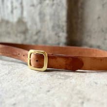 4.0cm寬 好耐皮帶 八角頭I荒漠棕 植鞣牛革腰帶