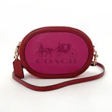 【日本直送 中古美品】コーチ COACH ショルダーバッグ クラッチバッグ C5777 レザー ピンク ブラウン オレンジ 馬車モチーフ レディース