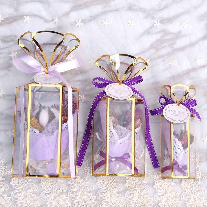 迷你乾燥花束禮盒(中)-神祕紫 婚禮小物 聖誕禮物