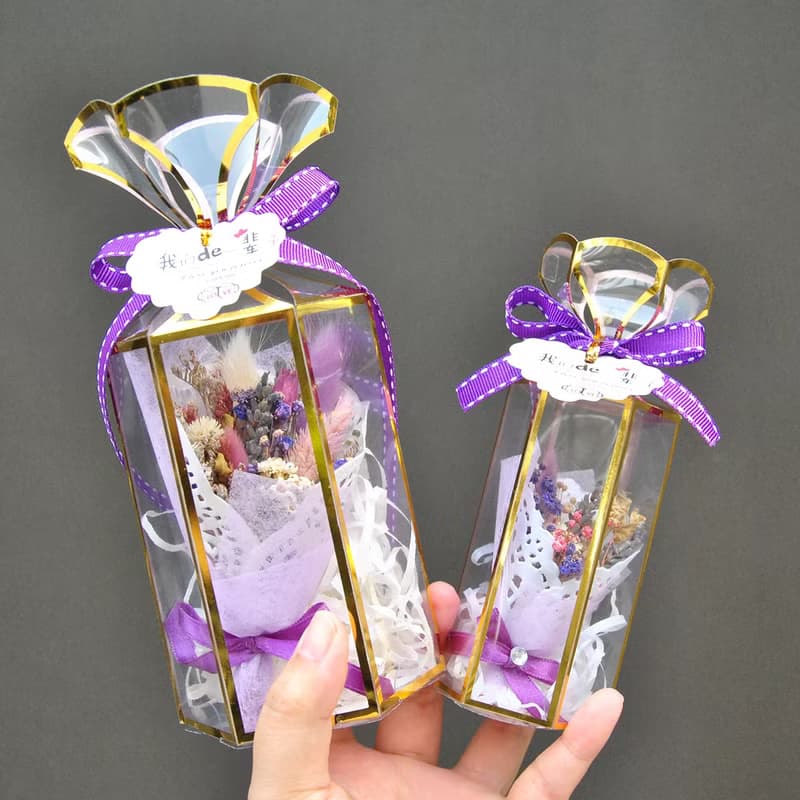 迷你乾燥花束禮盒(中)-神祕紫 婚禮小物 聖誕禮物