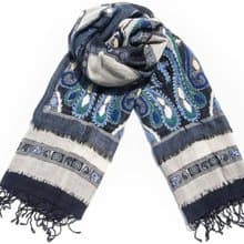 喀什米爾Cashmere/水煮羊毛披肩/針織圍巾/刺繡圍巾/羊絨披巾-花