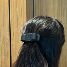 Ferragamo皮革蝴蝶結氣質髮夾 原裝盒塵袋 日本中古二手vintage