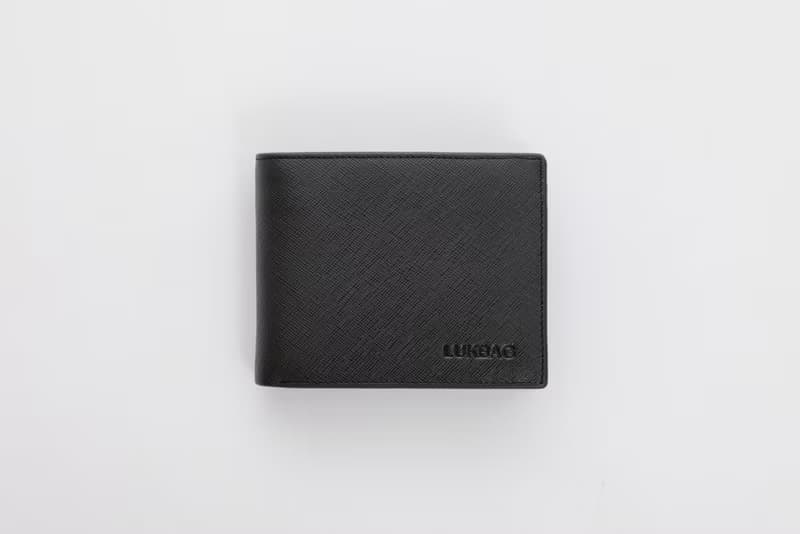 Lukbag Studio|十字紋翻蓋式兩折短夾|經典黑【情人節快速出貨】