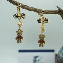 飛機耳 / 原創耳飾 x 金屬線創作 / 【少女熊可愛 - 螺旋耳夾版】