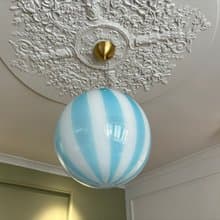 Hand Blown Glass Globe Pendant Light D40cm (15.7inch), Glass Globe Ceiling Light