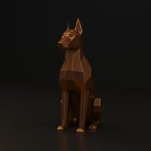 Sitting Doberman Metal Papercraft