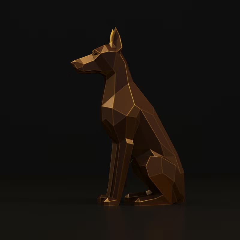 【數位】Sitting Doberman Metal Papercraft