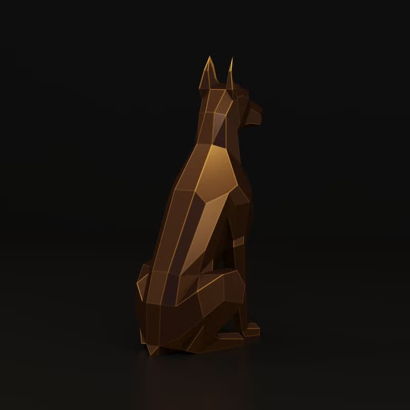 【數位】Sitting Doberman Metal Papercraft