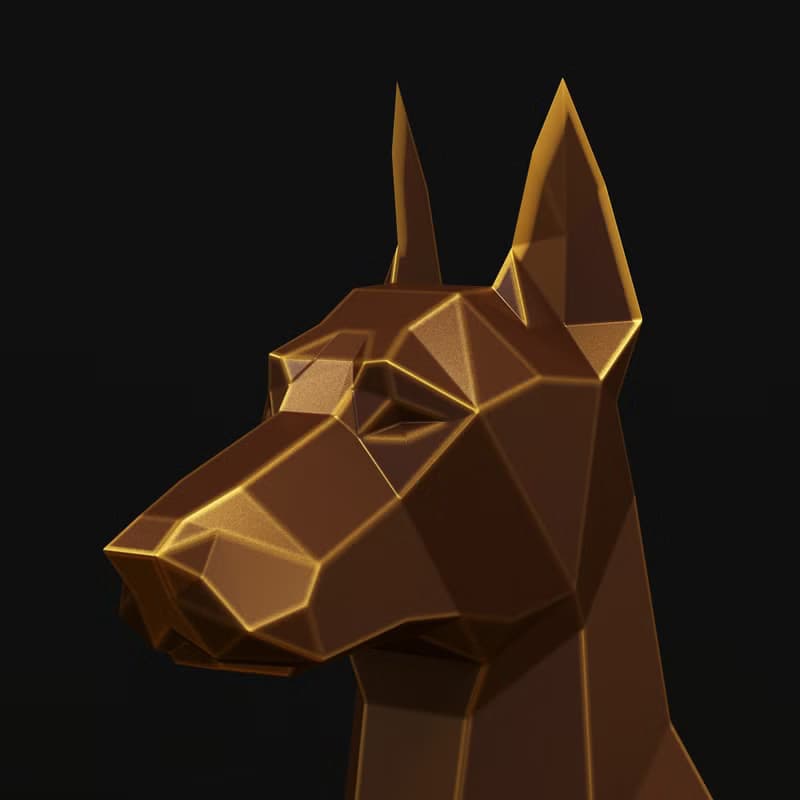 【數位】Sitting Doberman Metal Papercraft