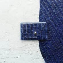 樂肯小卡包 防撥水真皮零錢包 普魯士藍