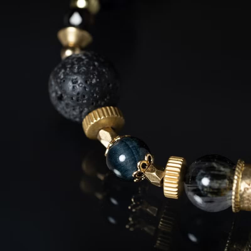 逐夢者 l 紫水晶火山岩黑髮晶手鍊 C1719