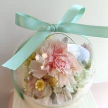 永生康乃馨玫瑰玻璃盅罩|結婚捧花永生乾燥花畢業花束生日禮物