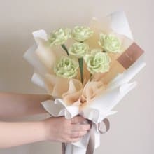 /6朵淺綠色玫瑰花束(中)/求婚 生日 情人節 七夕 教師節 聖誕節