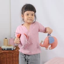 Kids Unisex Short Sleeves Cotton Rayon Top, Hannah Kids, Pink