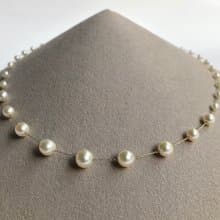 Akoya pearl  necklace station K14 sea  pearl
