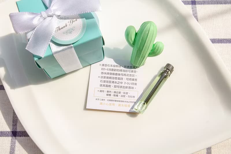 Tiffany盒仙人掌擴香石風口夾 婚禮小物 生日禮物 情人節 禮物