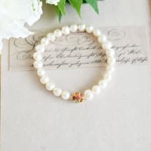 マイナスイオンパワーの石 マルチカラートルマリンとバロックパールのブレスレット 10月/6月誕生石