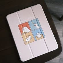 Happy Cat Happy Life 防摔皮革IPAD保護套 三折款附筆槽位