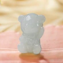 白翡翡翠熊熊 | 天然緬甸玉A貨翡翠 | 送禮