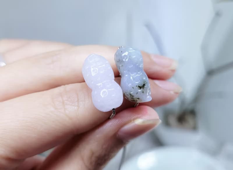 【親翠】天然翡翠 花生好事 好事花生純銀鎖骨鏈 畢業禮物