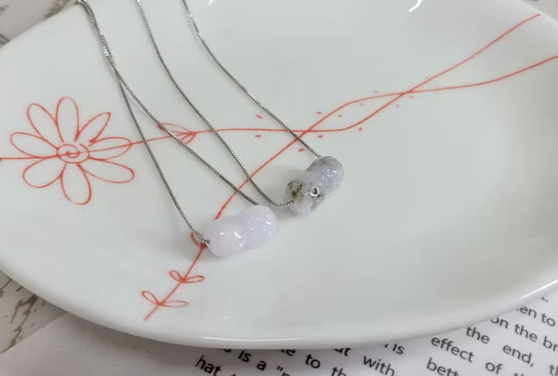 【親翠】天然翡翠 花生好事 好事花生純銀鎖骨鏈 畢業禮物