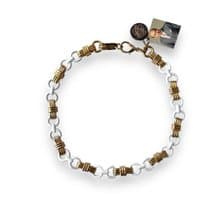 Vintage Paolo Gucci necklace white enamel choker New Old Stock with Tag NOS rare
