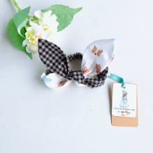 可快速出貨喔 狗狗/深藍格紋 寶寶髮帶