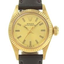 【日本直送】ロレックス ROLEX オイスターパーペチュアル 腕時計 cal.2030 6719 K18ゴールド 自動巻き ゴールド文字盤 レディース【中古】