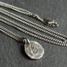 錫×銀項鍊 Stamped Tin Necklace  Fire