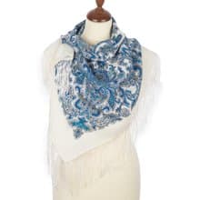 Authentic Pavlovo Posad Russian Shawl Scarf Soft 100% Wool 89x89 cm 1638-4