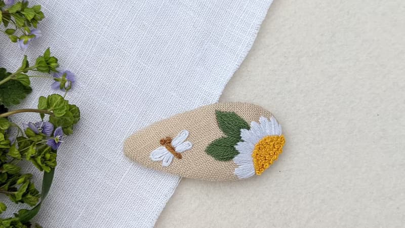 草莓髮夾 花朵夾 森林髮飾 刺繡髮夾