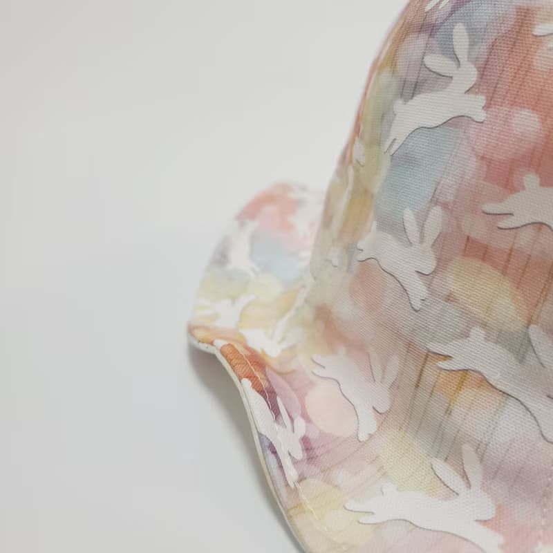 【HiGh MaLi】小花朵帽-迷幻兔#小孩專用#遮陽#附鬆緊帶#中秋