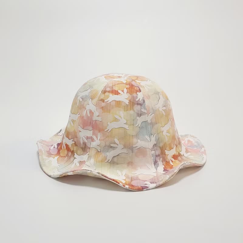 【HiGh MaLi】小花朵帽-迷幻兔#小孩專用#遮陽#附鬆緊帶#中秋