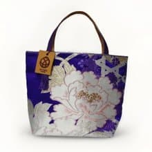 獨一無二真絲和服袋帶托特包, 日本手工刺繡升級改造包, 和風藝術