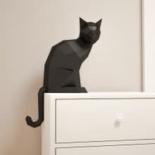 3D Paper craft Cat, DIY sculpture PDF template, Papercrafting (Digital Template)