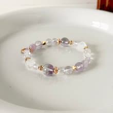 /花影/修復感情 穩定愛情 正面磁場 幸運小物紫水晶 白水晶紫锂輝