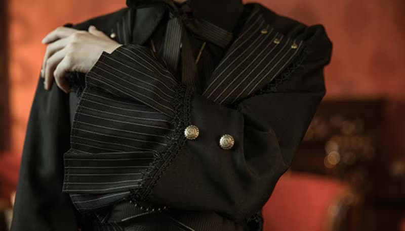 蒸汽朋克 哥特風復古  西服領外搭貝殼開衫短外套